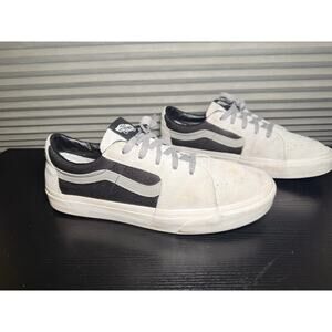 Vans Sk8-Low Sneakers Mens 10 Womens 11.5 Gray Black Suede Canvas Skate Shoes